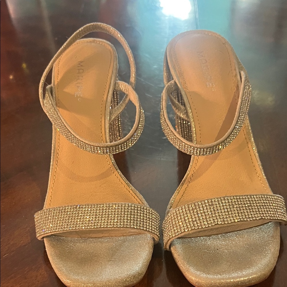 Maripe Silver Heels with Sparkling Embellishments